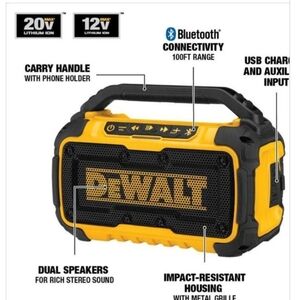Yellow Portable Bluetooth Jobsite Speaker - Bluetooth, USB Charge
